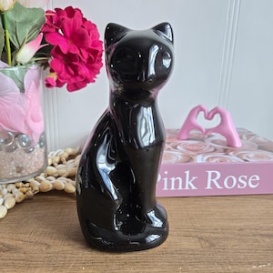 Vintage Mid-Century Cats, Art Deco, MCM, Mid-Century Modern Decor, Egyptian Style Cat, Mantel Decor, Ceramic Cat,cat lover&#39;s.