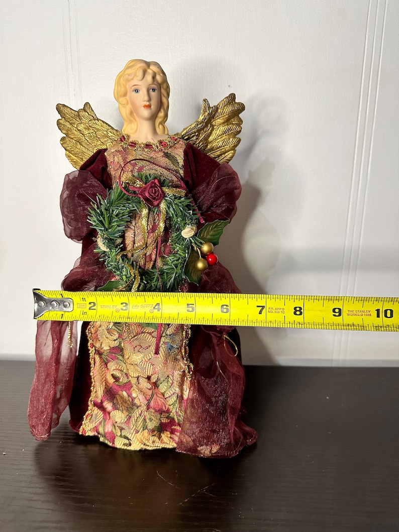 Vintage Christmas Tree Angel Topper, Luxury Tree Topper Angel