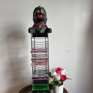 Vintage Black Dog CD/DVD Storage Rack - Unique Media Organizer