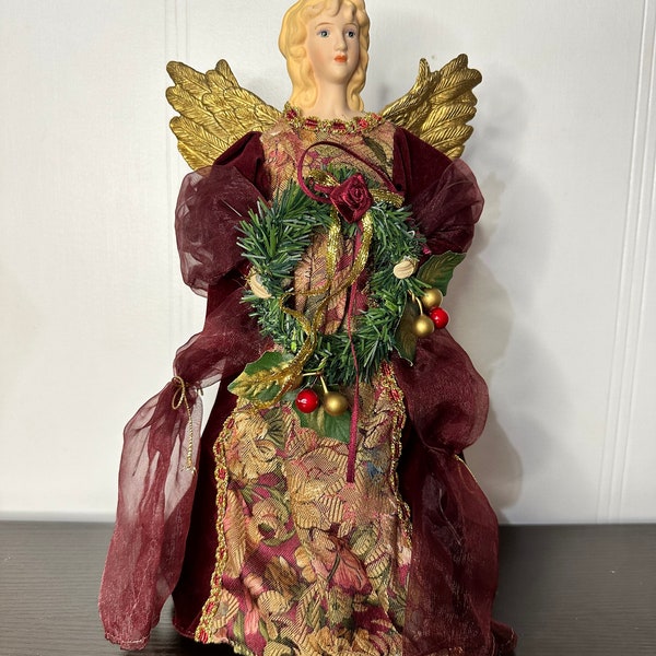 Vintage Christmas Tree Angel Topper, Luxury Tree Topper Angel ,HeirloomTree Topper Angel Christmas Gift.