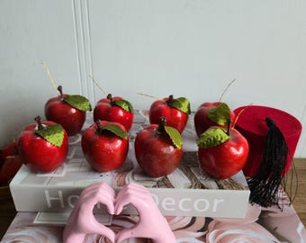 Vintage appelversieringen Woolworth kerstversiering vaas/schaal fruitdecoratie appeldecoratie.