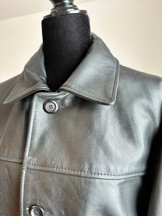 Vintage leather trench, 90's  jacket - Small size… - image 3