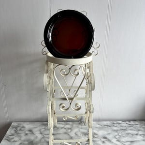 Vintage wrought iron free-standing ashtray,plant support,side table,Vintage floor ashtray, vintage ashtray, vintage ashtray with dish.