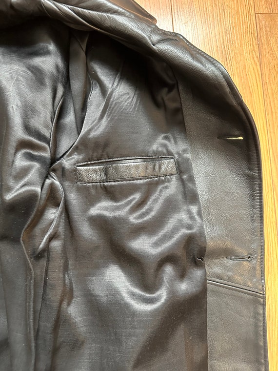 Vintage leather trench, 90's  jacket - Small size… - image 7