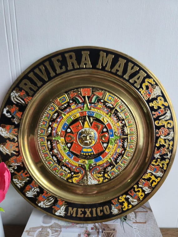 Vintage wall art,Brass Relief art,Fall decor wall art,Autumn wall art decor,Metal wall art,Mexico wall art,Metal Folk Art. View 5