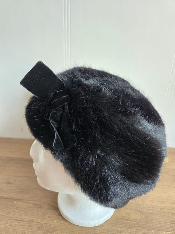 Vintage Faux Fur Black Hat Vintage Women main image 4