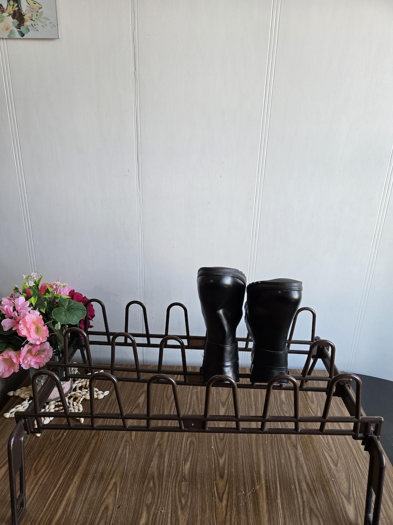 Vintage Retro 80s Brown Shoe Rack ,plastic ,9 Pair Storage ,3 Tiers ...
