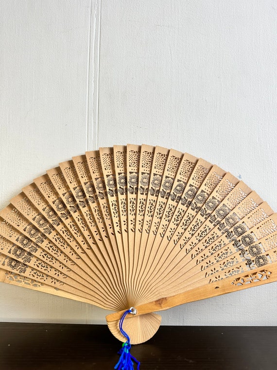 Vintage,Wooden Fan,Hand Fan,Folding Fan,Oriental … - image 2