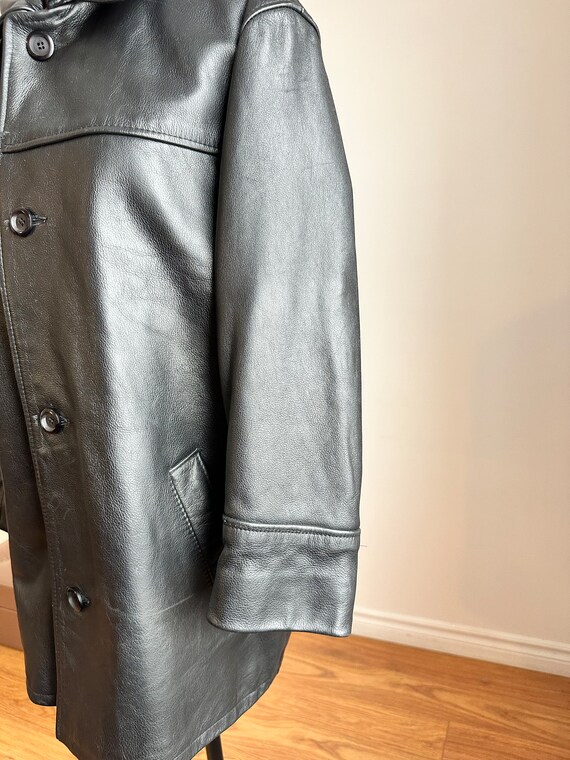 Vintage leather trench, 90's  jacket - Small size… - image 2