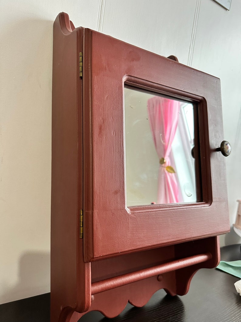 Vintage Medicine Spice Farmhouse Wall Wood Mirrored