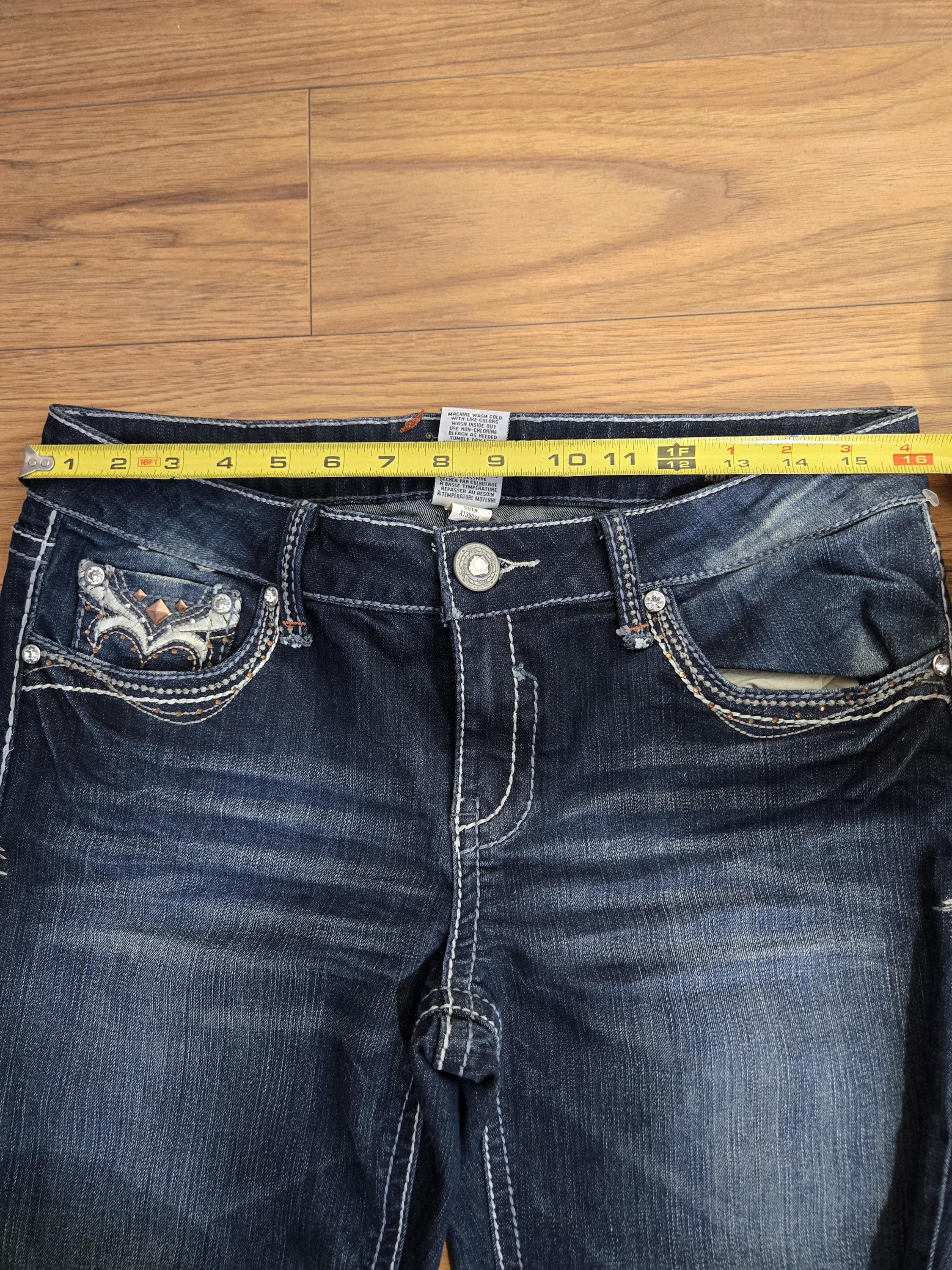 Vintage Hydraulic Jeans Women's Blue Denim With Embroidered