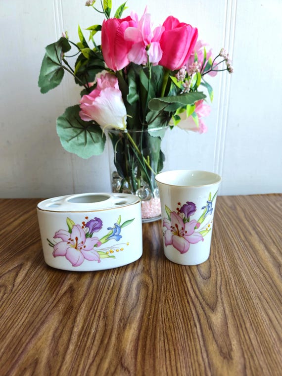 ヴィンテージ バスルーム アクセサリー セラミック 歯ブラシ ホルダー