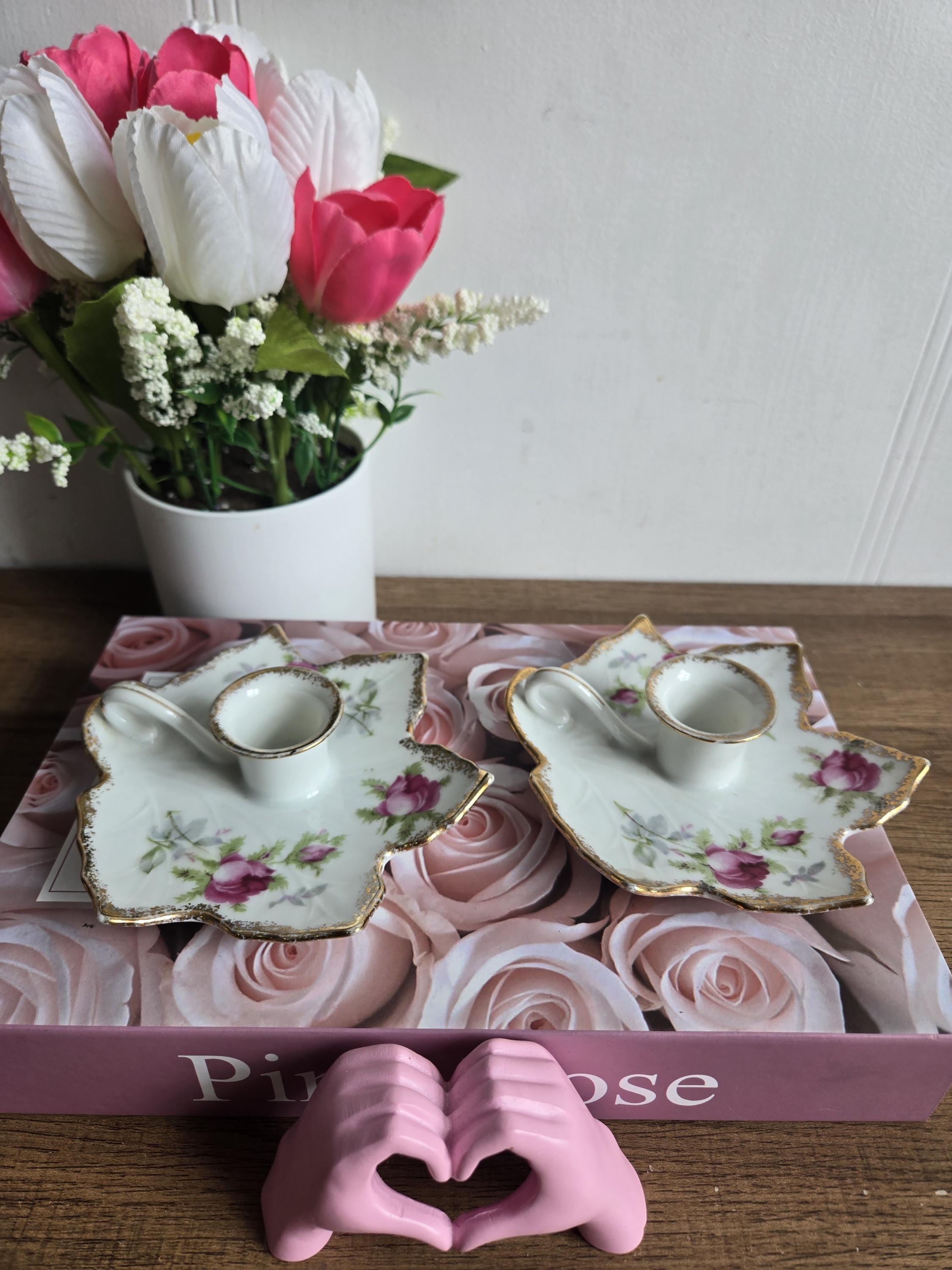 Vintage porcelain candle holder - Etsy 日本