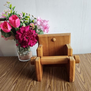 Porta carta igienica in legno vintage Porta rotolo di carta igienica in legno Accessori per il bagno creativi, porta carta igienica in stile rustico