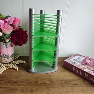 【希少 オールドIKEA】CDラック 2000年代ヴィンテージSTACKEBO② Vintage Y2K Gray and Green CD Storage Tower - Etsy
