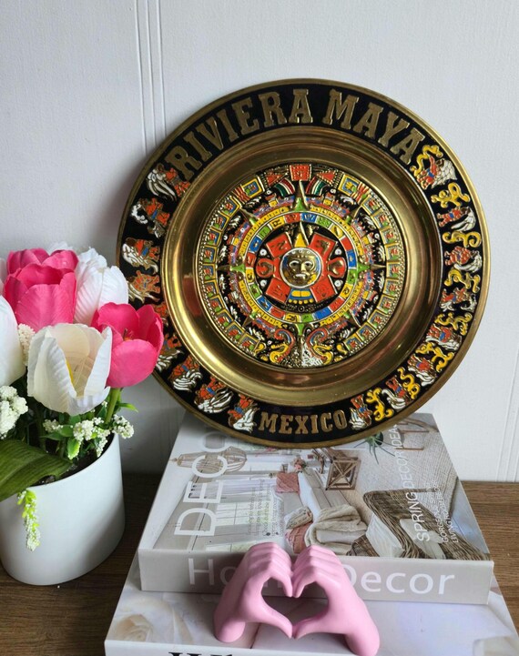 Vintage wall art,Brass Relief art,Fall decor wall art,Autumn wall art decor,Metal wall art,Mexico wall art,Metal Folk Art.