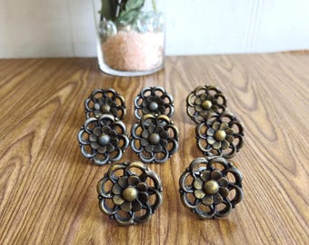 VintageCottage Chic Knobs ,Drawer or Desk Knobs ,Chest of Drawer Handles ,Bronze Knobs, Shabby Chic Style, Cabinet Handles ,Furniture.
