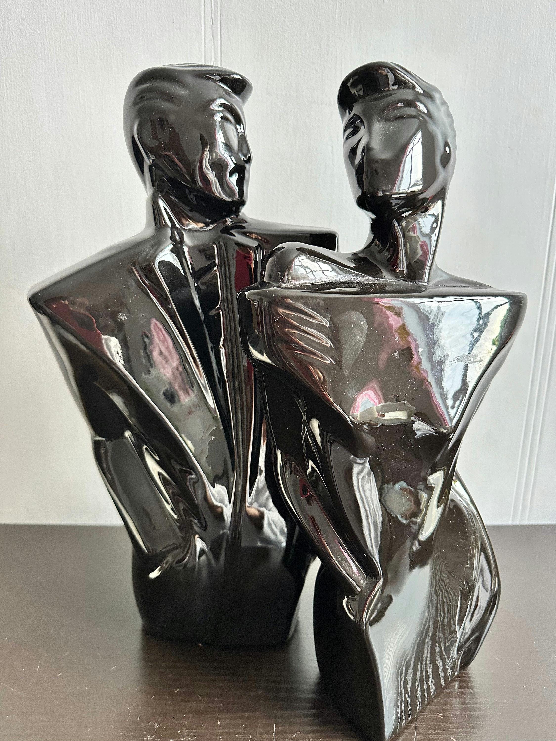 Vintage 80s Lindsey B Balkweill Style Ceramic Man Woman