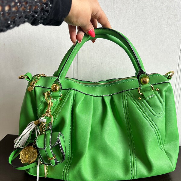 Vintage Juicy Couture Y2K bolso de hombro boho verde.