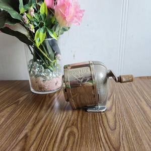 Vintage Boston Pencil Sharpener, Pencil Pointer, Desk or Countertop Holder, Mid-Century Office or School Accessory.