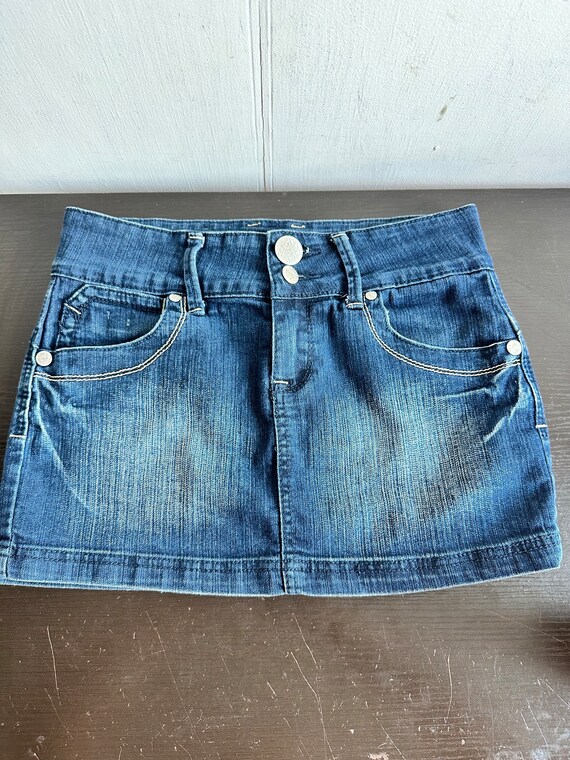 Vintage Denim Micro Mini Skirt Y2K Low Rise Blue Size 27 sixty Nine Skirt dark Blue Washed Blue Denim Pencil Mini Skirt. Etsy Ireland