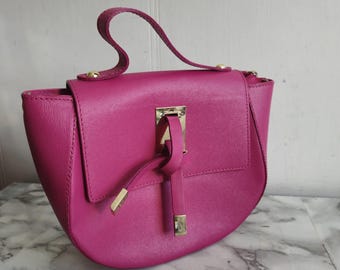 Vintage pink Italian Leather Bags for Women, Elegant Leather Tote & Shoulder Bag from Florence ,Perfect Gift for Her.