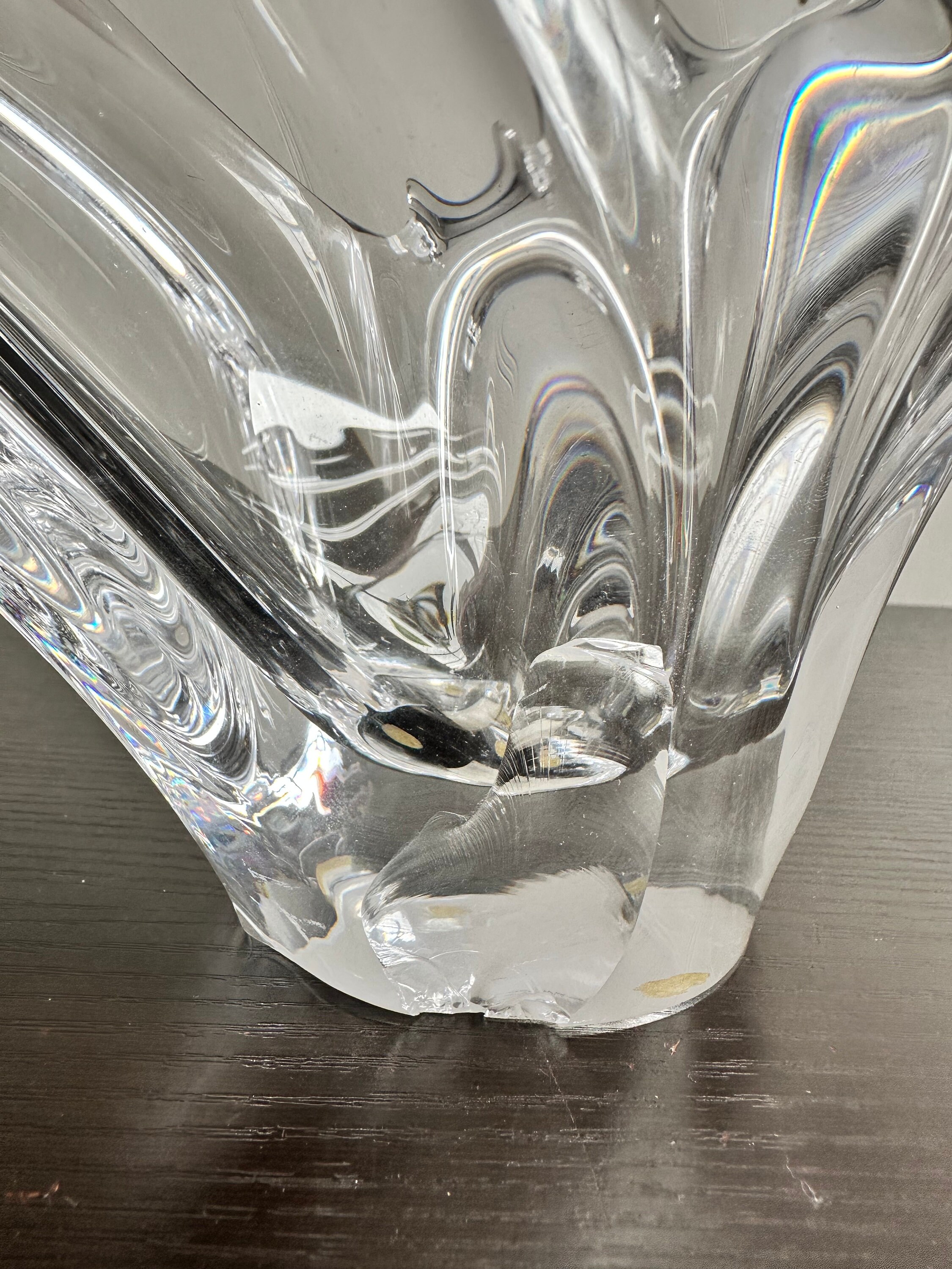 ヴィンテージクリアガラスドーム、センターピース、Glasschale