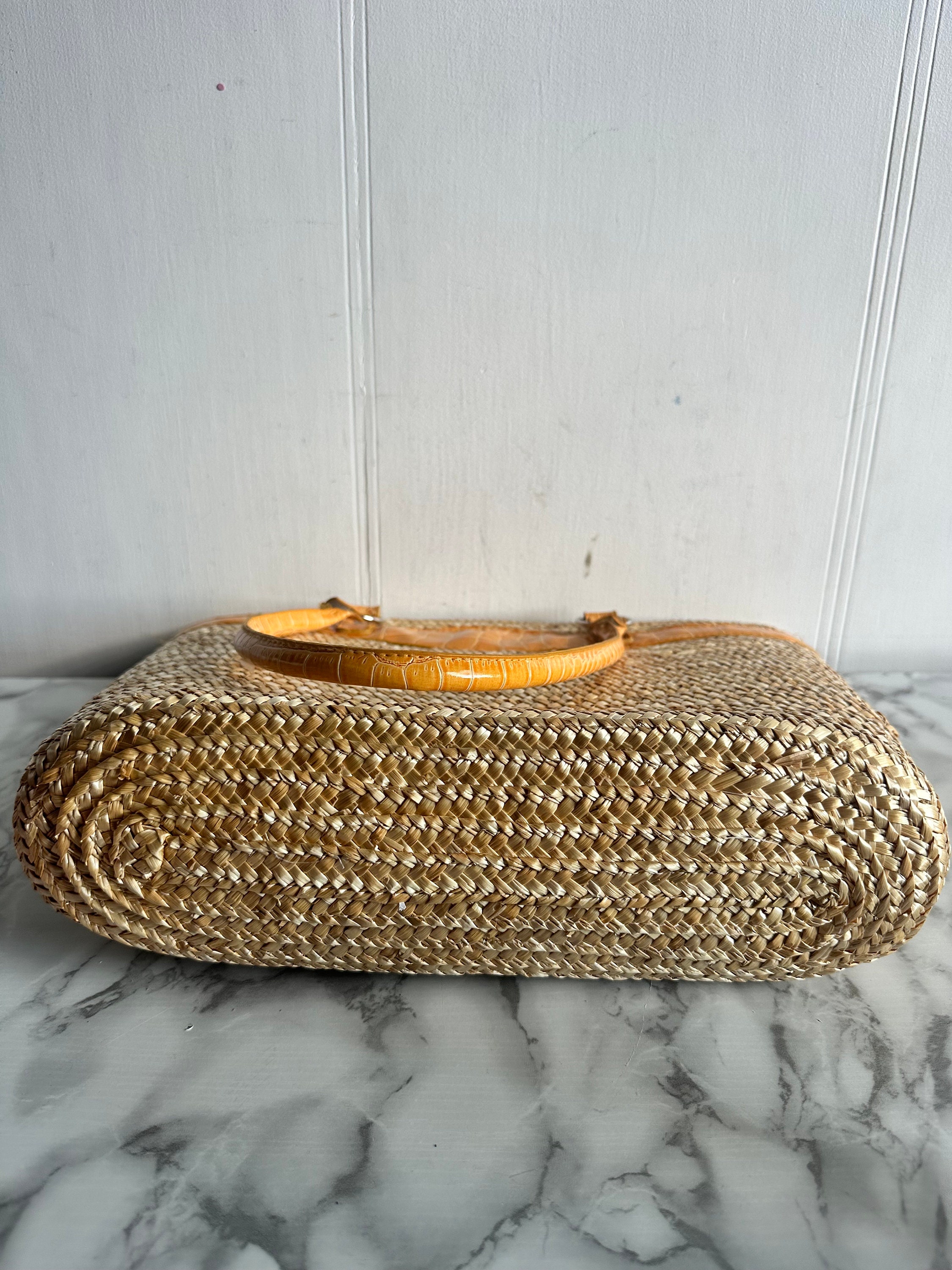 Vintage Straw Bag Straw Tote Bag Beach Rattan Woven Handbag Shoulder ...