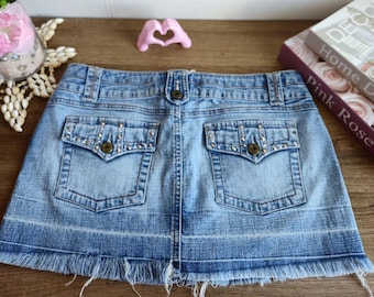 American Eagle Seconde main Jupe en jean - destroyed denim