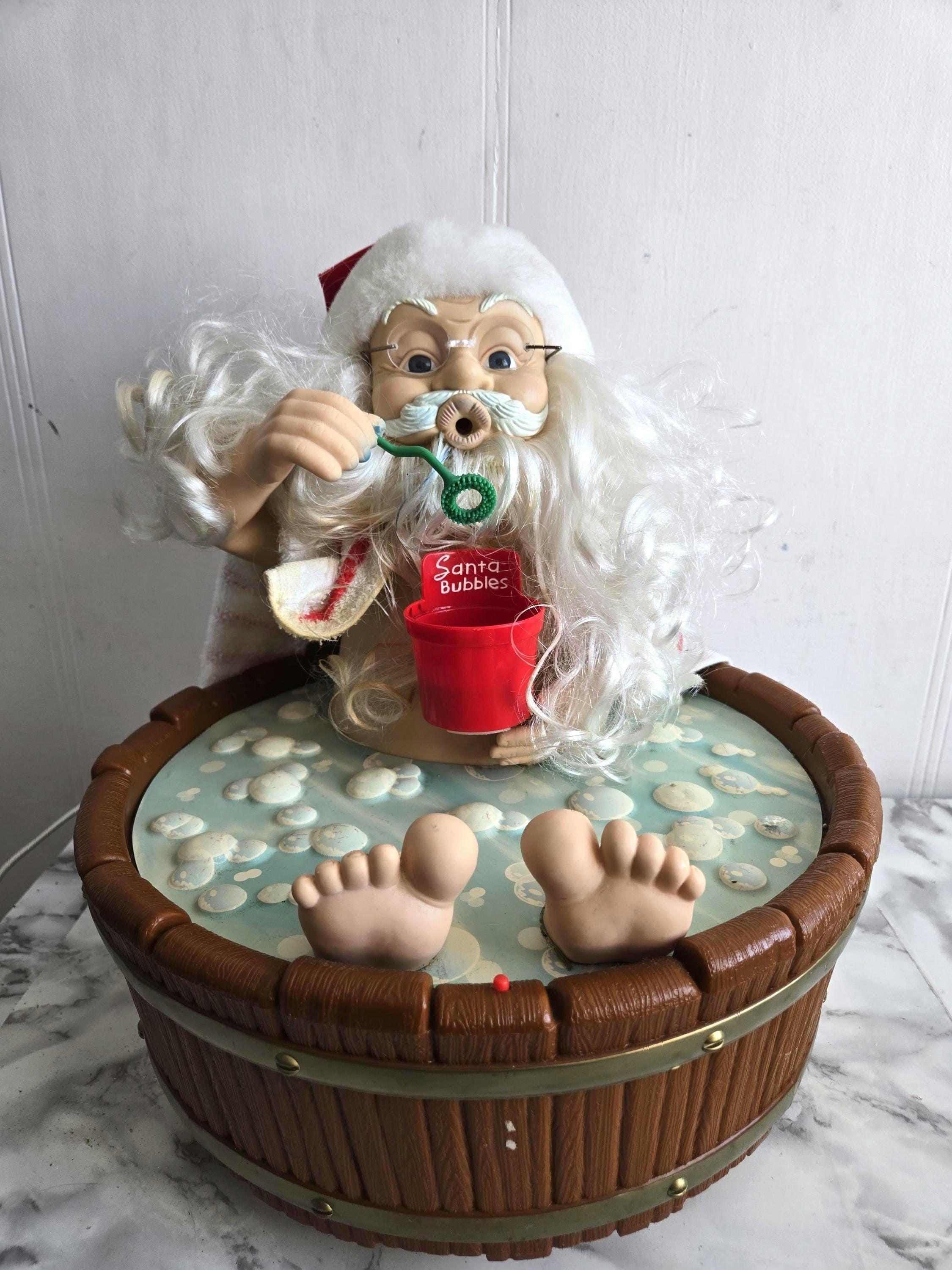 Vintage Telco Animated Bubble Blowing Santa Claus Blowing Real