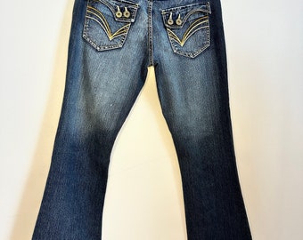Jeans silo vintage Y2K Jeans con tasca con bottone e piega taglia 5.