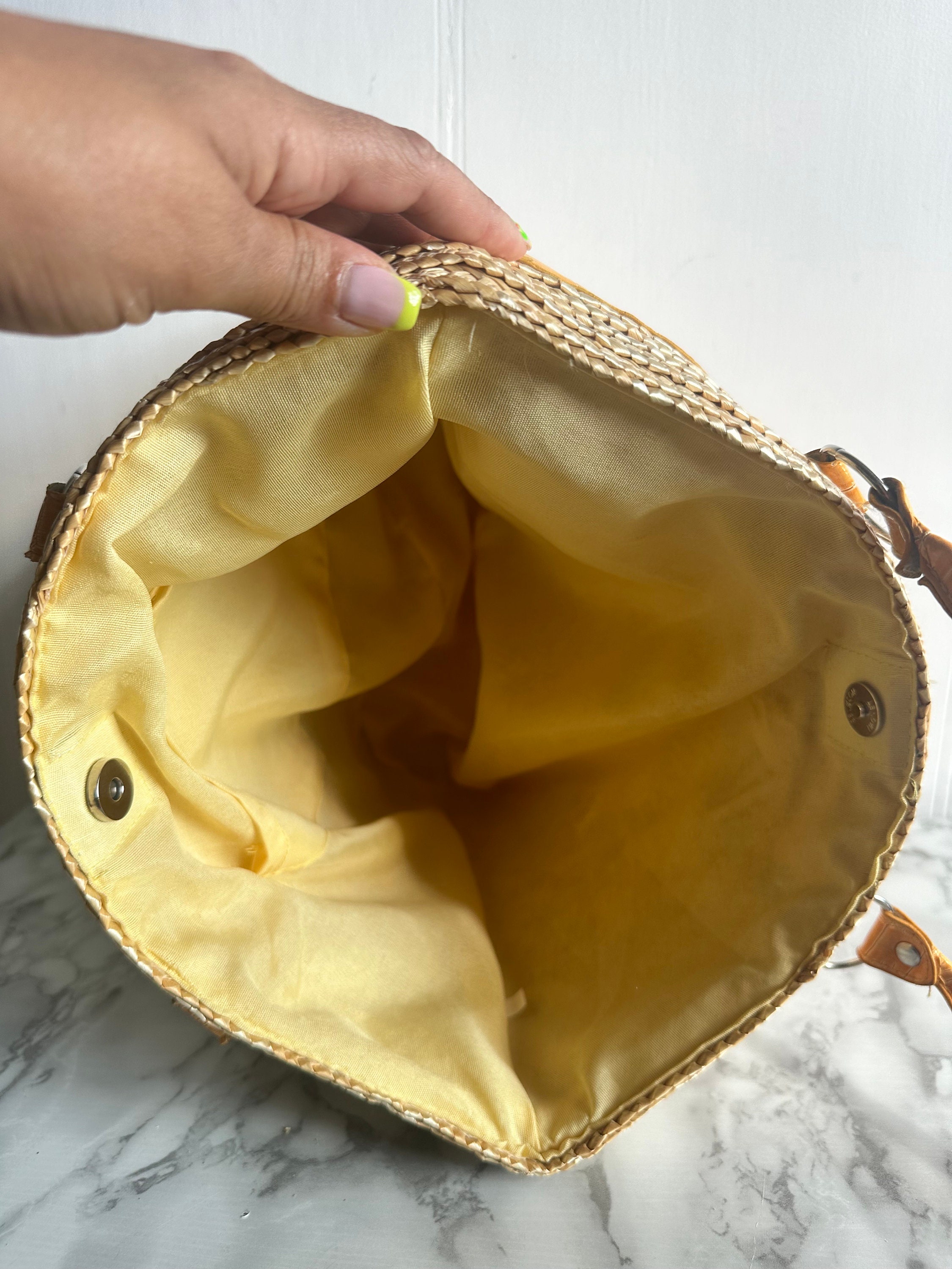 Vintage Straw Bag Straw Tote Bag Beach Rattan Woven Handbag Shoulder ...