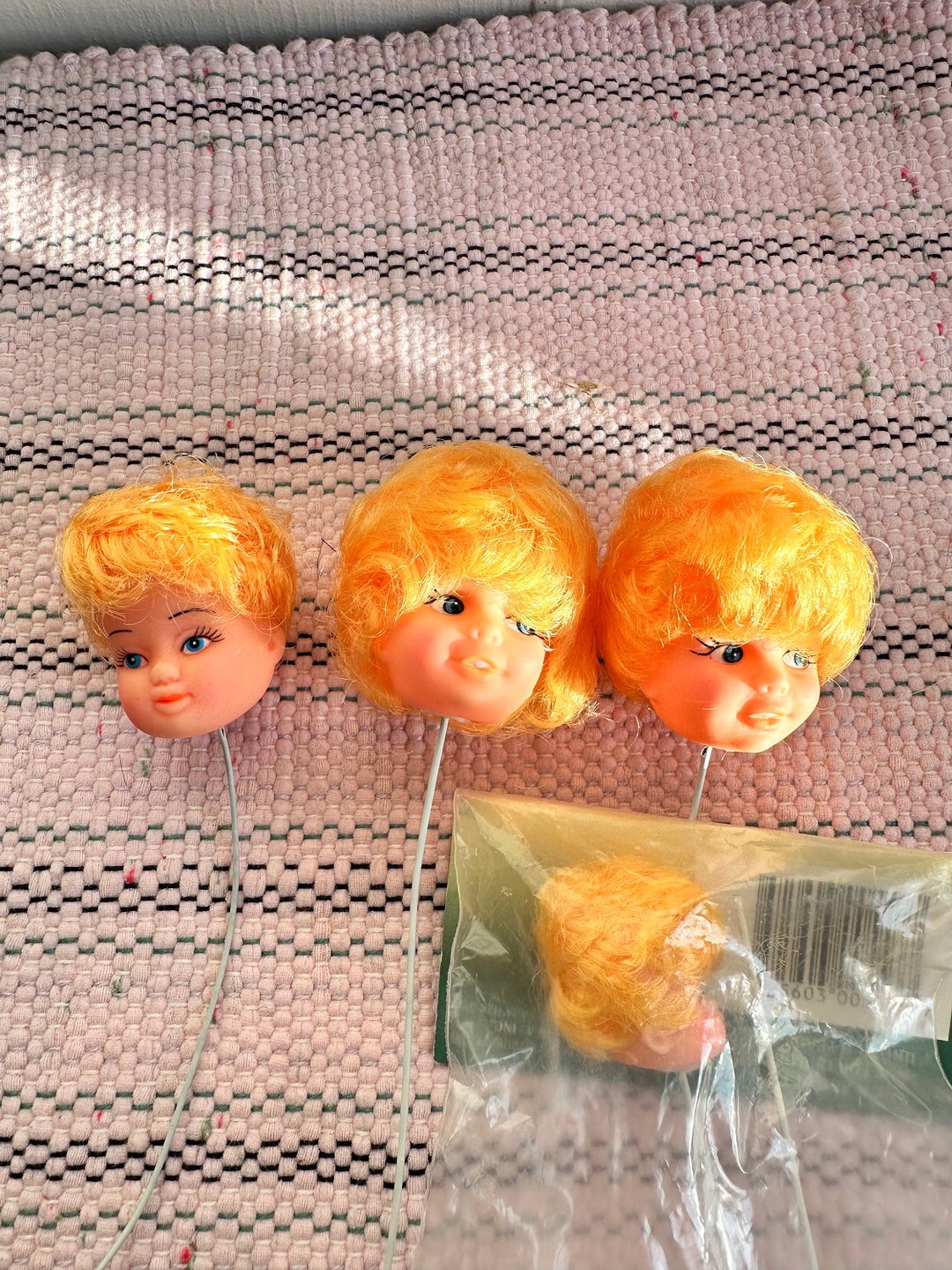 Vintage Doll Head Picks Blonde Hair Doll Blue Eyes. Etsy