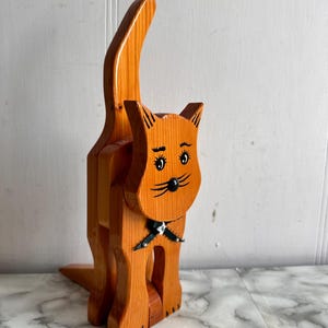 Tope de puerta de gato de madera vintage, tope de puerta de gato, decoración de Halloween, puerta Hodor Cat, tope de puerta de madera, bisagras de cuña de puerta.
