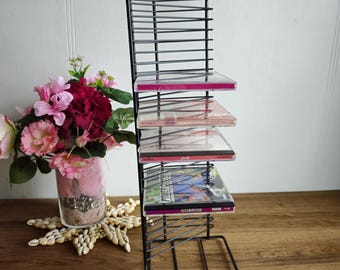 Vintage zwarte metalen cd-houder voor aan de muur Metalen cd-rek voor 27 cd's Dubbele cd-opslag CD-audio-opslag Zwarte kantoorinrichting