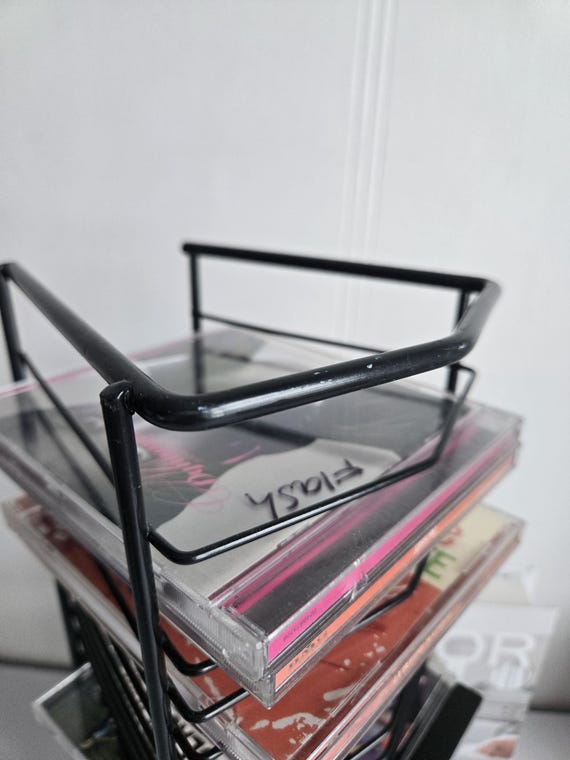 Vintage Black Metal CD/DVD Holder Storage Tower, 25 Slots. - Etsy