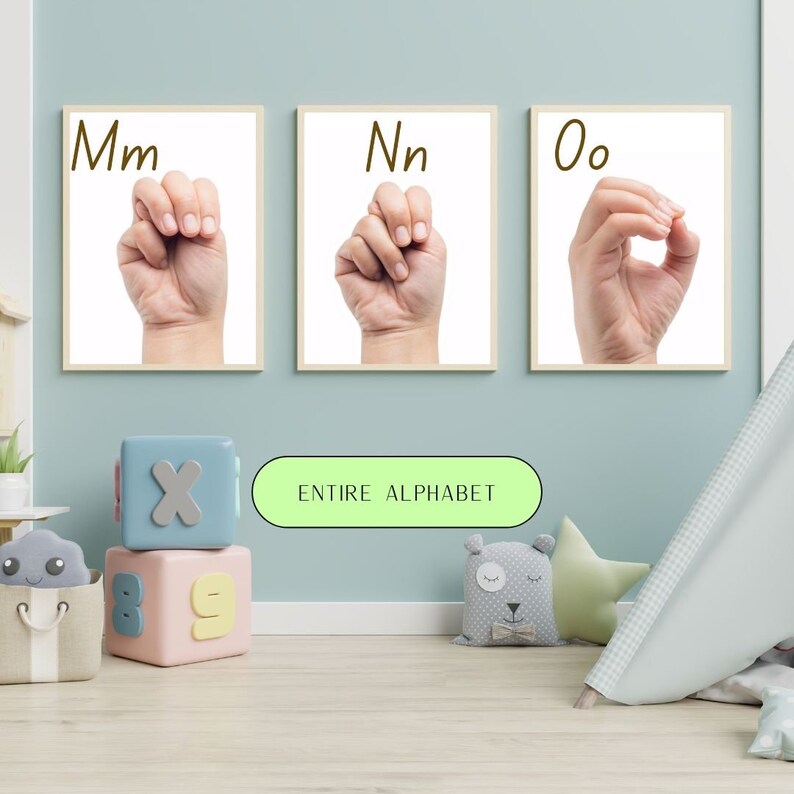 Sign Language Alphabet A Z Abcs Classroom Homeschool Inclusive Deaf Signing Posters Digital PDF