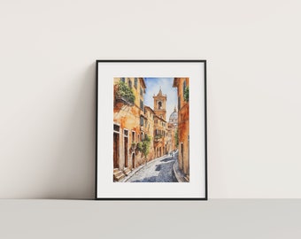 Rome Print, Rome Prints Wall Art, Rome Printable, Rome City Photo Art, Rome City Architecture, Watercolor, Rome Gift