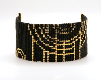 Miyuki bracelet black and gold