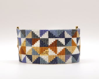 Miyuki bracelet blue and gold