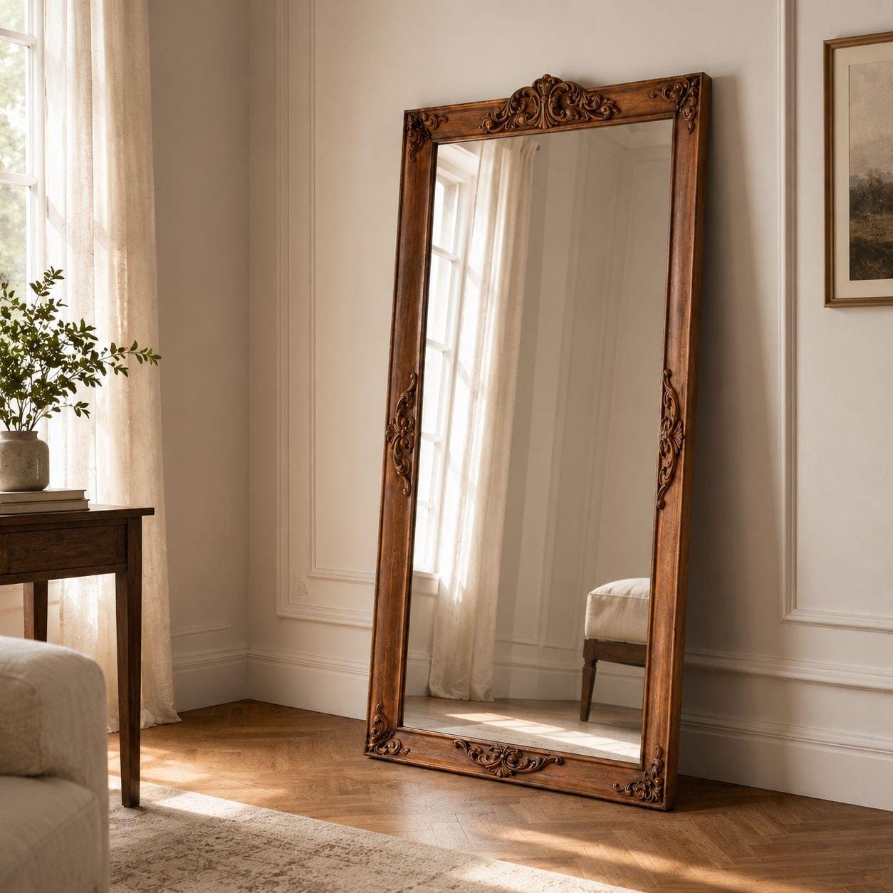 Carved Wood Full Length Mirror - Etsy