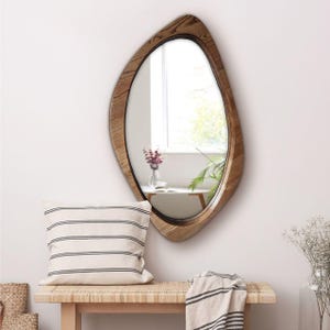 Asymmetrical Mirror Irregular Mirror Home Decor Mirror Full-length Mirror wood Mirror For Wall Design Mirror Oak Mirror