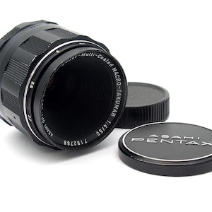 Asahi Pentax Super-Multi-Coated MACRO-Takumar 50mm F4 - Clean Optics, Caps - M42 - Fantastic Rare Vintage Lens!