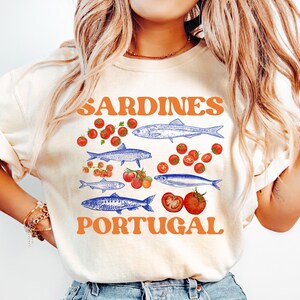 Fisherman Aesthetic Shirt Tomato Shirt Tinned Fish Shirt Coastal Aesthetic Shirt Europe Vacation Tee Tomato Girl Summer Shirt Sardine Shirt