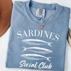 Fisherman Aesthetic Shirt Social Club Shirt Tinned Fish Shirt Coastal Aesthetic Shirt Europe Vacation Tee Sardine Shirt Tomato Girl Summer