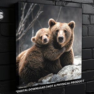 Mama Bear and Baby Bear | Digital Art Print, Wall Art, Digital Download, Home Decor, Printable