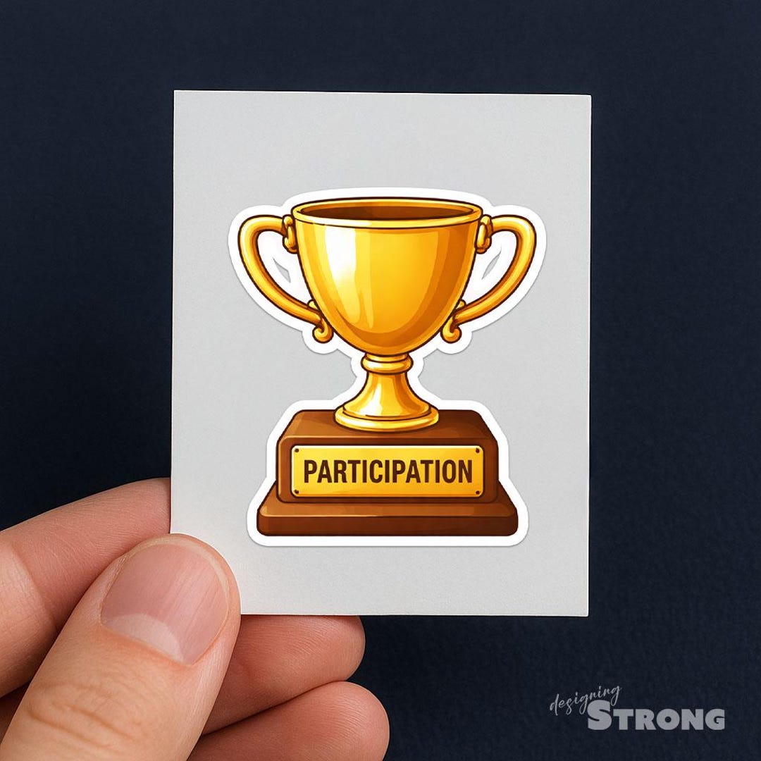 Participate Sticker Participation Trophy Vinyl Sticker – Funny Sarcastic Award Decal - Etsy