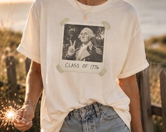 Funny 250 Shirt |Class of 1776 Shirt |Retro Patriotic Tee | Vintage Polaroid George Washington | Comfort Colors Unisex July 4th