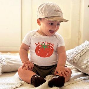 Homegrown Heirloom Tomato Baby Bodysuit | Farmers Market Baby Outfit | Cute Foodie Baby Shower Gift | Garden-to-Table Newborn One Piece
