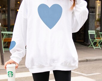 Carolina Blue Heart Sweatshirt | UNC Tar Heels Game Day Crewneck